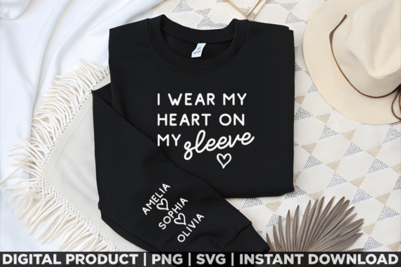 I Wear My Heart on My Sleeve Kids Names Graphics