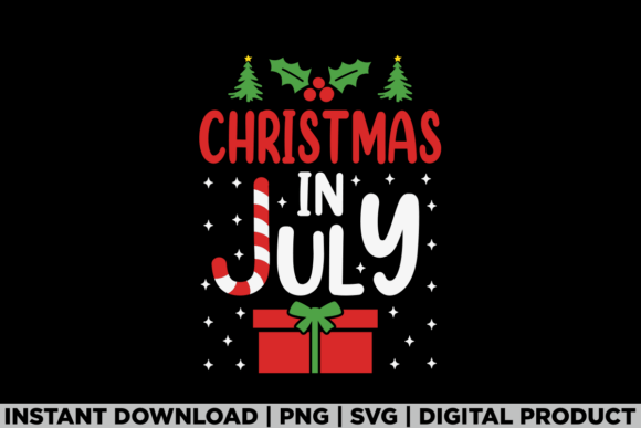 Merry Christmas in July Gift Box Xmas