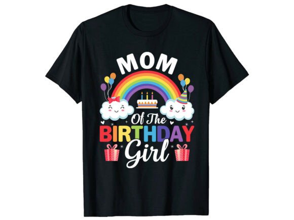 Mom of Birthday Girl Family T-Shirt Graphics