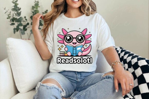 Readsolotl SVG PNG Design for Book Lover